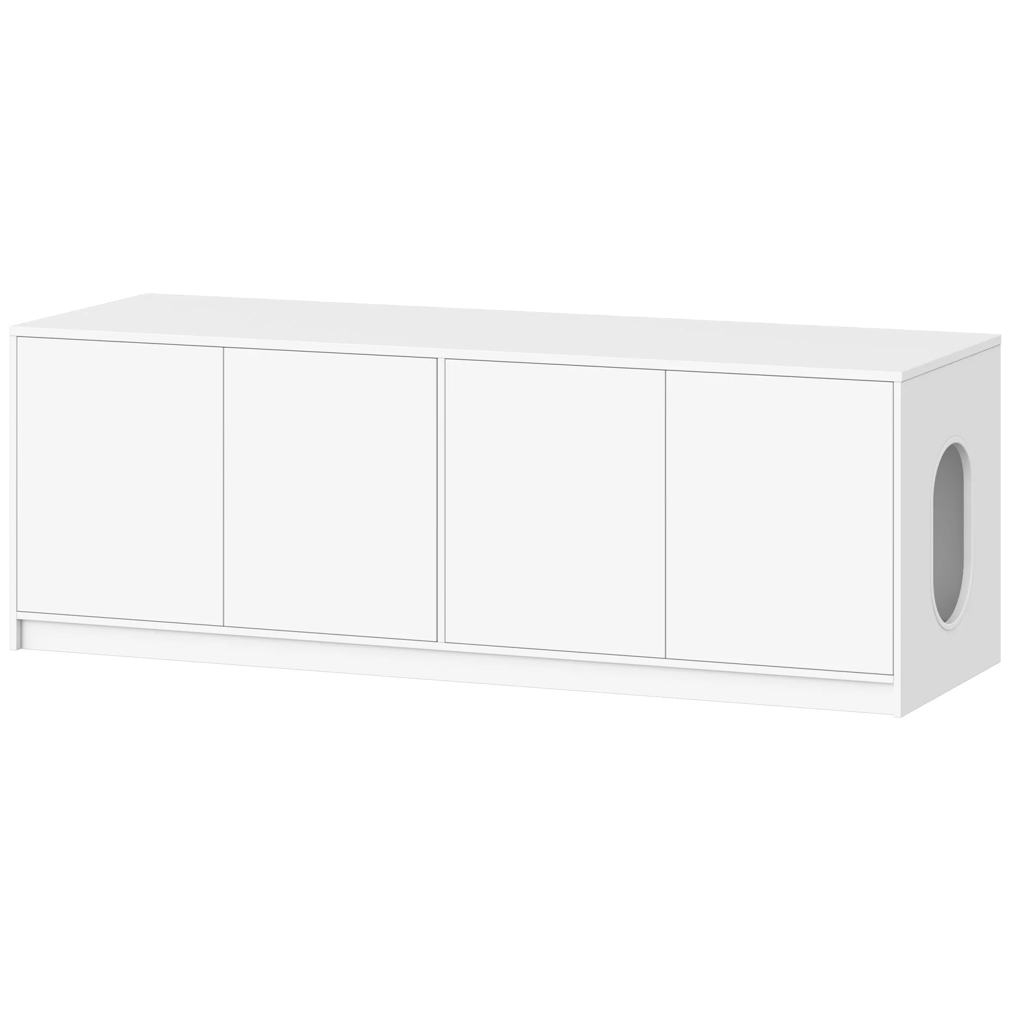 Moderne Dubbele Kattenbak Kast – Push-to-Open Design voor 2 Kattenbakken