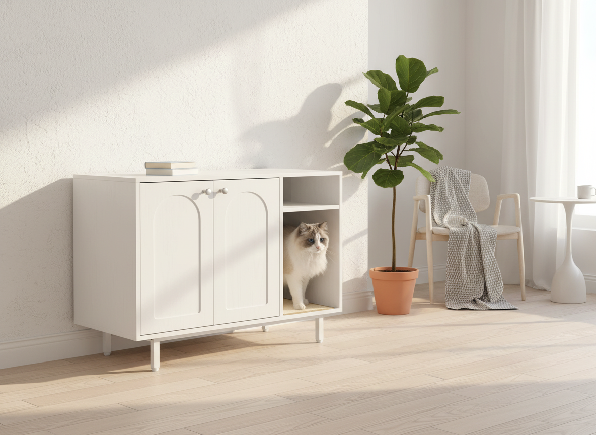 Enkele Kattenbak Kast – Discreet & Hygiënisch voor een Fris Huis