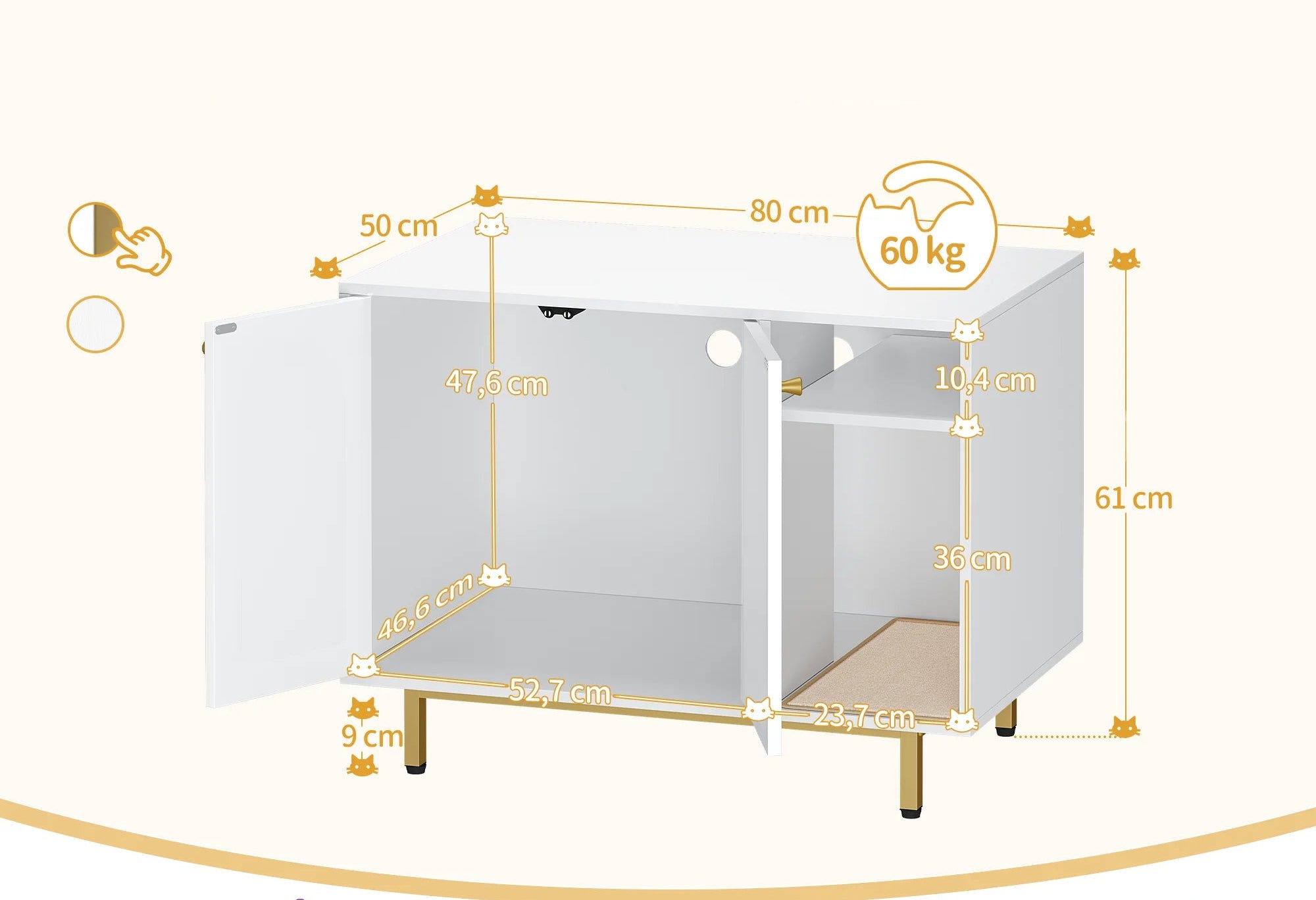 Enkele Kattenbak Kast – Discreet & Hygiënisch voor een Fris Huis